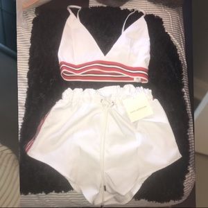 Red and white two piece set!